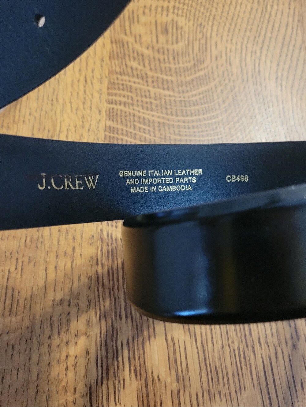 J. Crew Wide Spazzolato Leather Rollerball Buckle Belt - black - Picture 9 of 11